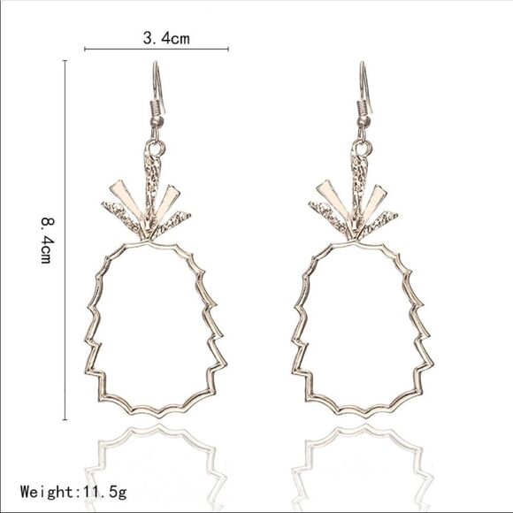 Gold Beloved & Fashionable Pineapple Earrings (J1) - Picture 3 of 4